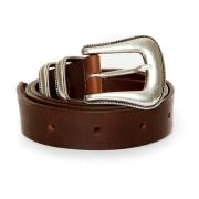 Westernstijl Leren Riem Nudie Jeans , Brown , Unisex