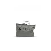 Grijze en zwarte leren handtas Rwa24144Bo John Richmond , Gray , Dames