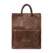 Urban Leren Shopper Tas Woodsmoke Re:designed , Brown , Dames