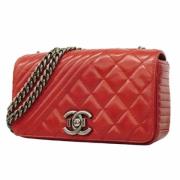 Pre-owned Leather chanel-bags Chanel Vintage , Red , Dames