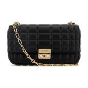 Kleine Zwarte Leren Tribeca Schoudertas Michael Kors , Black , Dames