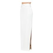 Ivoor Lange Elegante Rok Elisabetta Franchi , White , Dames