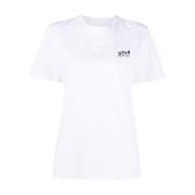 T-shirt in wit en zwart Golden Goose , White , Dames