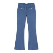 Flare Broek met Zakken Motivi , Blue , Dames