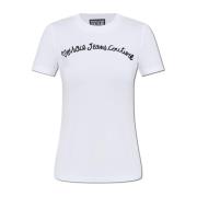 T-shirt met logo Versace Jeans Couture , White , Dames