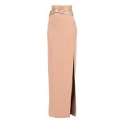 Elegante Nude Lange Rok Elisabetta Franchi , Beige , Dames