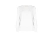 Geborduurde Logo Barchetta Neck Sweater Rinascimento , White , Dames