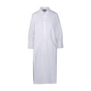 Oversized Poplin Overhemdjurk Ganni , White , Dames