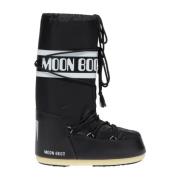 Zwarte Icon Nero Nylon Laarzen Moon Boot , Black , Dames