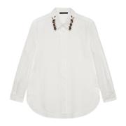 Overhemdblouse met afneembare, geborduurde kraag Elena Mirò , White , ...