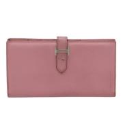 Pre-owned Leather wallets Hermès Vintage , Pink , Dames