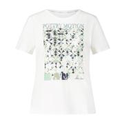 Bloemenprint T-Shirt met Fonkelende Steentjes Marc Cain , White , Dame...