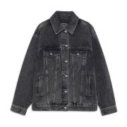 Vintage-geïnspireerd grijs denim jack Anine Bing , Gray , Dames