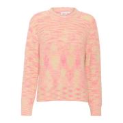 Roze Gebreide Trui met Fijn Patroon Saint Tropez , Pink , Dames