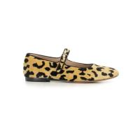 Bruine Luipaardprint Velvet Ballerina Flats Le Monde Beryl , Brown , D...