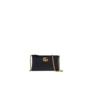 Zwarte Marmont GG Micro Tas Gucci , Black , Dames