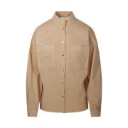 Kameel Kraag Shirt Forte Forte , Brown , Dames