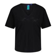 V-hals Katoenen T-shirt No Name , Black , Dames