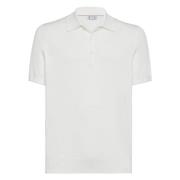 Wit Polo Shirt Klassieke Stijl Brunello Cucinelli , White , Heren