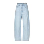 High Rise Barrel Jeans met Ripped Details Rag & Bone , Blue , Dames