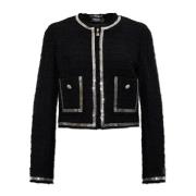 Blazer met glinsterende applicaties Versace , Black , Dames