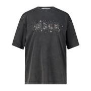 Studded Logo Oversized Tee Msgm , Gray , Dames