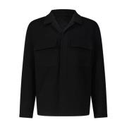 Kasjmierwol Overshirt Klassieke Elegantie Lardini , Black , Heren