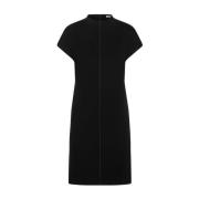 Lora Midi Jurk met Opstaande Kraag Sportmax , Black , Dames