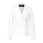 Zijde Blend Klassieke Blazer Fabiana Filippi , White , Dames