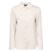 Witte Dion Regular Lange Mouw Shirt Guess , White , Dames