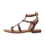 Stijlvolle platte sandalen voor vrouwen Geox , Brown , Dames