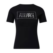 Logo-Print T-shirt, Klassieke Stijl Maison Margiela , Black , Dames