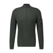 Geribbelde Half-Zip Trui C.p. Company , Green , Heren