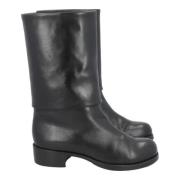 Pre-owned Leather boots Chanel Vintage , Black , Dames