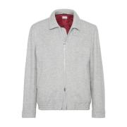 Grijze Outerwear Jas voor Mannen Brunello Cucinelli , Gray , Heren