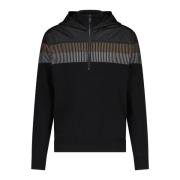 Gestreepte Casual Hoodie met Rits Hugo Boss , Black , Heren