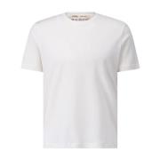 Zijden Blend T-shirt Maurizio Baldassari , White , Heren