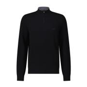 Wollen Troyer Sweater met Half-Zip Hugo Boss , Black , Heren