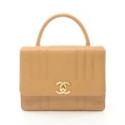 Pre-owned Leather chanel-bags Chanel Vintage , Beige , Dames