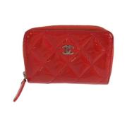 Pre-owned Leather wallets Chanel Vintage , Red , Dames