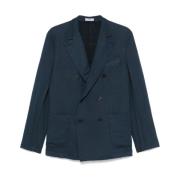 Ocean Blue Double-Breasted Blazers Boglioli , Blue , Heren