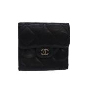 Pre-owned Leather wallets Chanel Vintage , Black , Dames