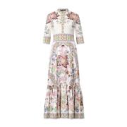 Bloemen A-Lijn Jurk met V-Hals Etro , Multicolor , Dames