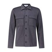 Wollen Overshirt met Hemdkraag Lardini , Gray , Heren