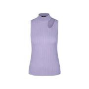 Elegant Ribgebreid Top met Cut-Out Riani , Purple , Dames