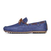 Leren Mocassins met Rubberen Zool Van Bommel , Blue , Heren