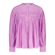 Ballonmouw Katoenen Blouse A-Lijn Isabel Marant , Pink , Dames