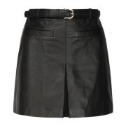 Leren Mini Rok Self Portrait , Black , Dames