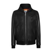 Zwarte Hooded Bomberjas voor Mannen Philipp Plein , Black , Heren