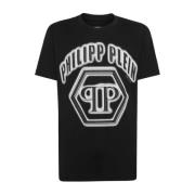 Zwart Katoenen T-Shirt Philipp Plein , Black , Heren